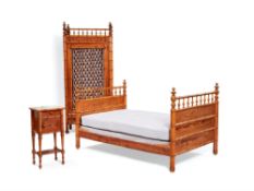 A harlequin suite of French simulated bamboo bedroom furniture