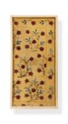 A Turkish silk embroidered panel