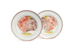 A pair of Aldermaston pottery large dishes