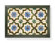 A group of twenty four Cuenca tiles