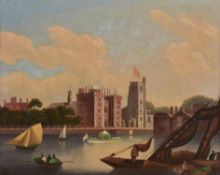 English School (19th century), Lambeth Palace from the River