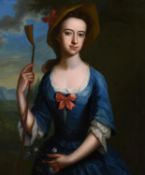 Follower of Joseph Highmore, Portrait of a lady as a shepherdess