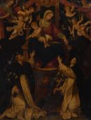Bolognese School (17th century), The Madonna of the Rosary with Saint Dominic and Saint Catherine