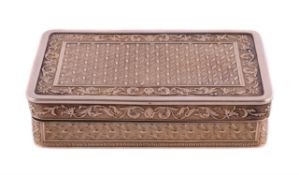 A French silver double gilt rounded rectangular snuff box