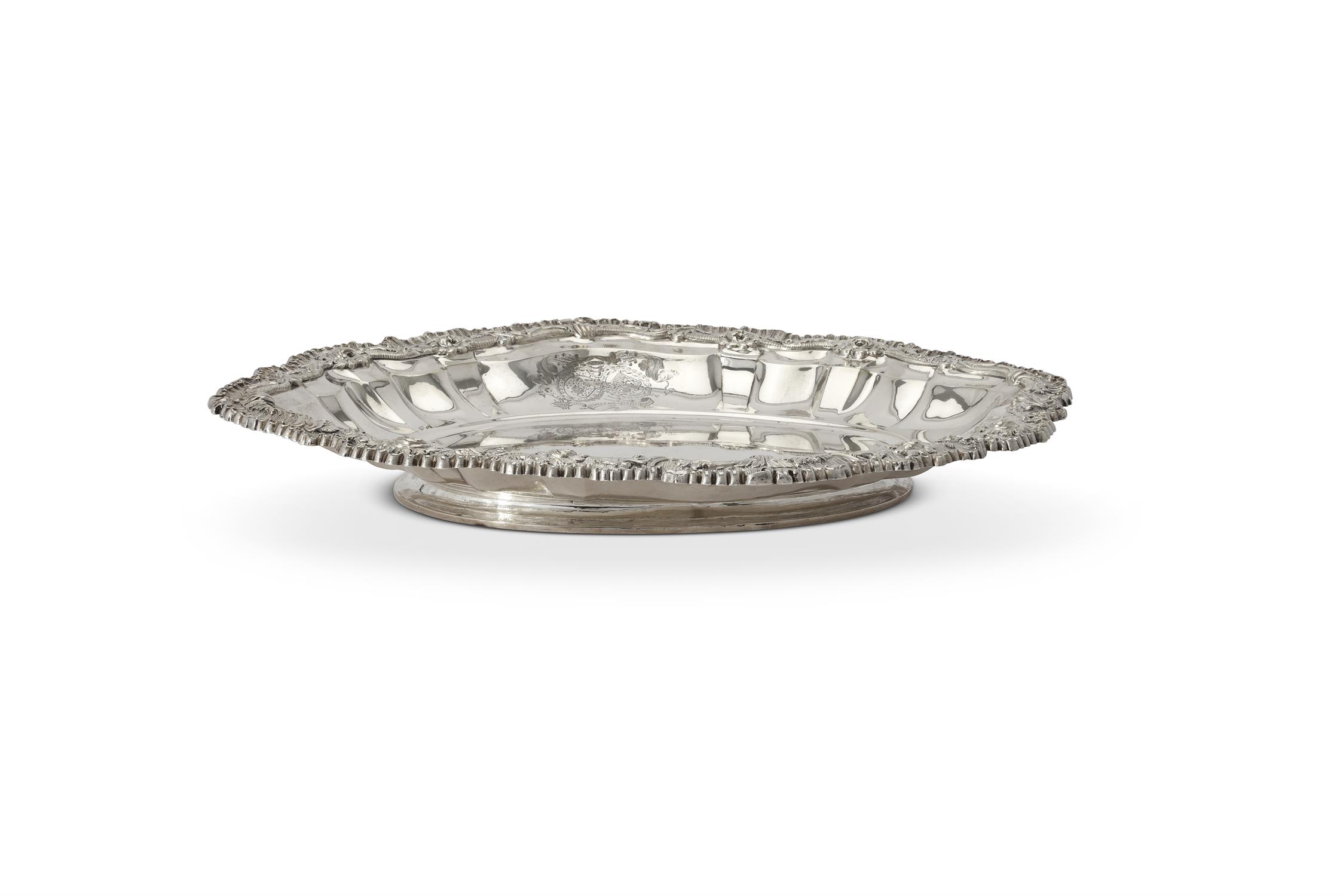 A late George III silver shaped oval basin by Joseph Angell I
