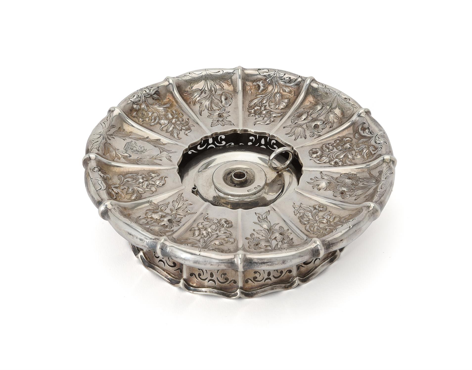 A William IV silver shaped circular warming stand for a coffee pot by Paul Storr - Image 2 of 3