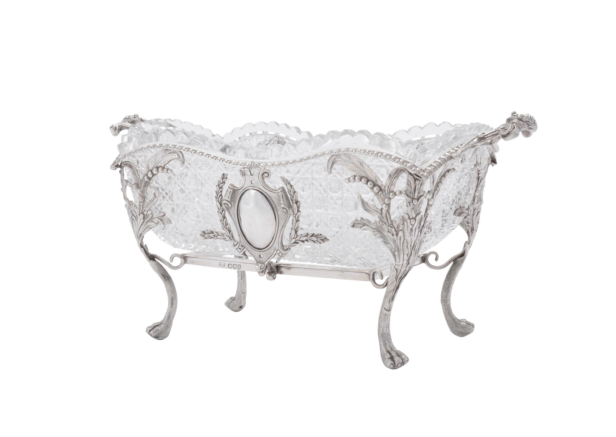 A late Victorian silver and cut glass centre bowl by Mappin & Webb