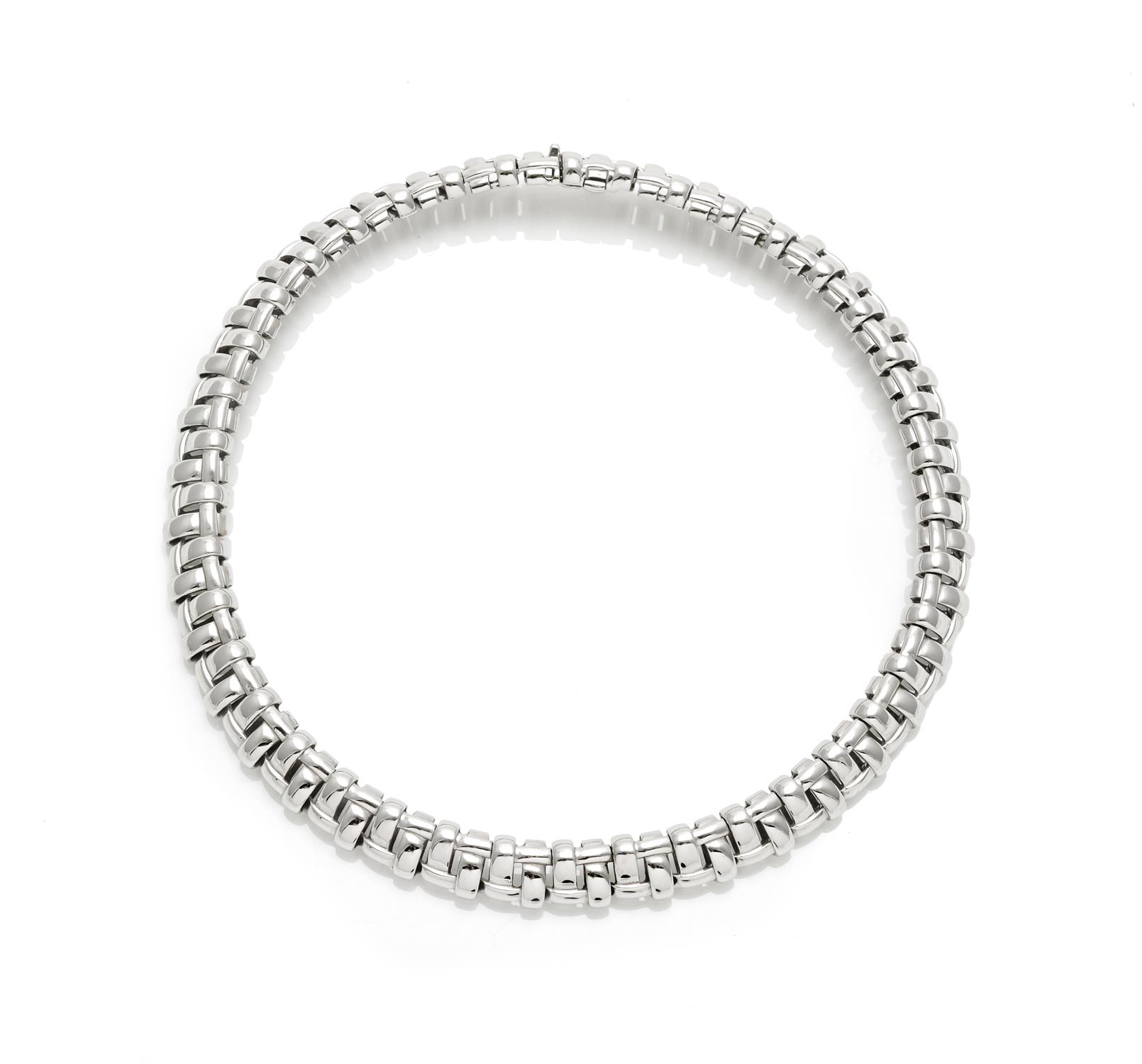 An 18 carat white gold collar necklace by Tiffany & Co.