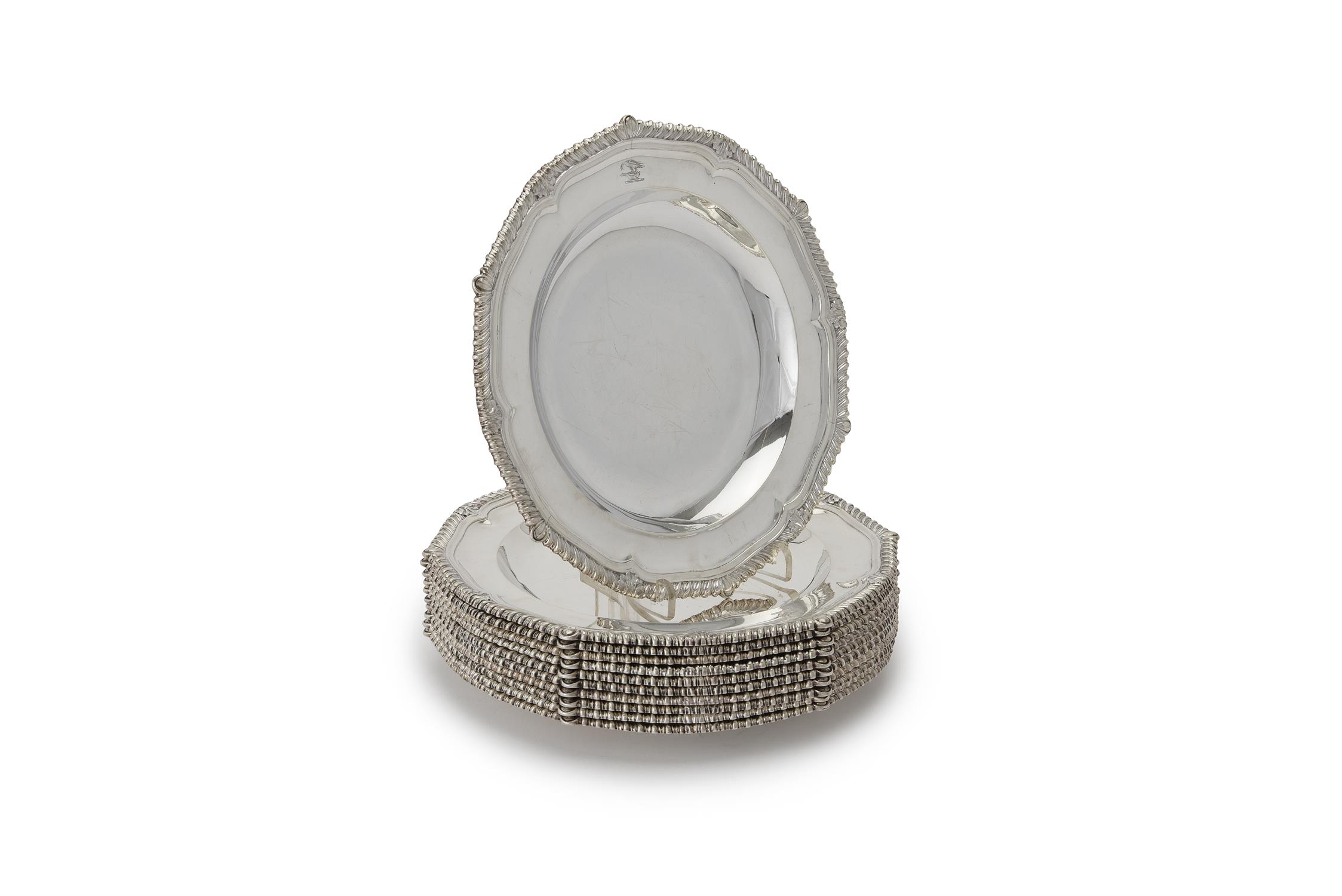 A set of twelve late George III silver hexafoil soup plates by Paul Storr - Image 2 of 3