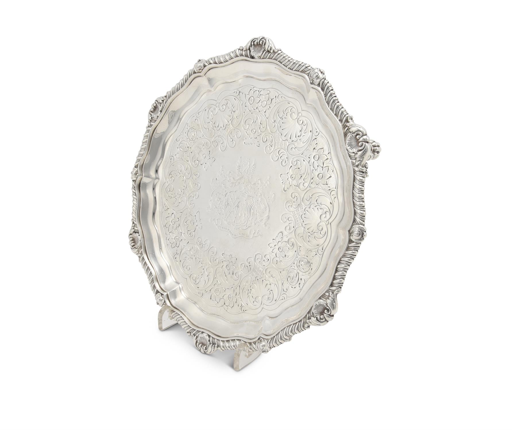 A late George III silver shaped circular salver by William Burwash - Image 2 of 3