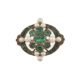 A late 19th century historical revival emerald and pearl brooch - Image 1 of 2