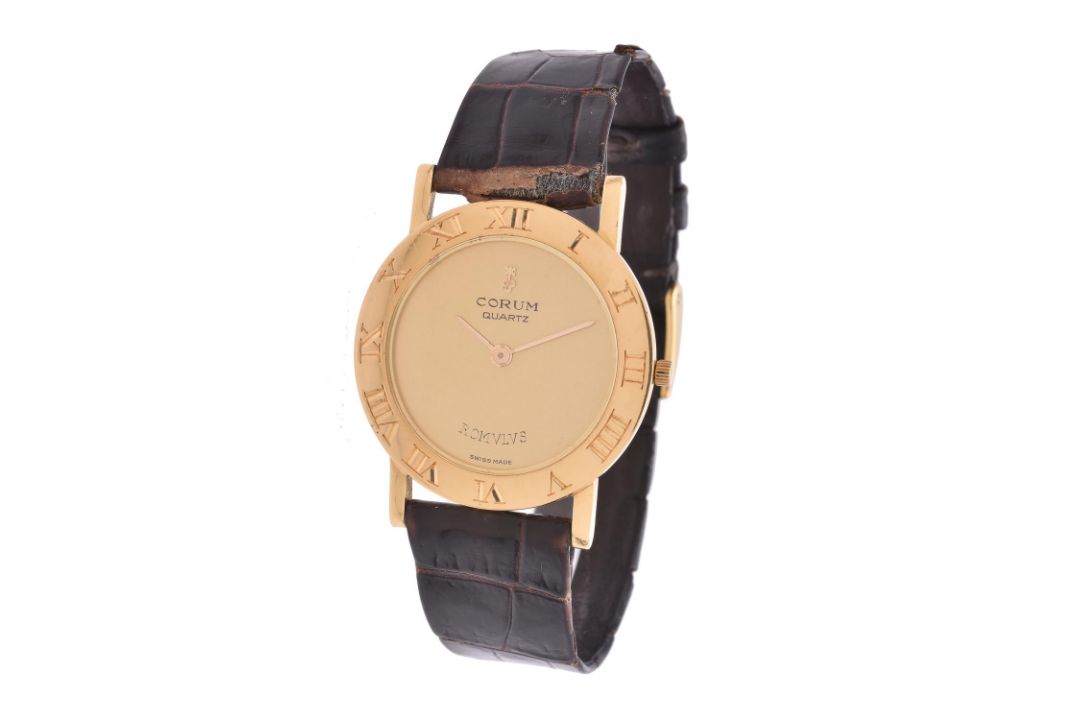 Y Corum, Romulus, an 18 carat gold wrist watch
