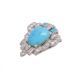 A French Art Deco turquoise and diamond clip brooch - Image 2 of 2