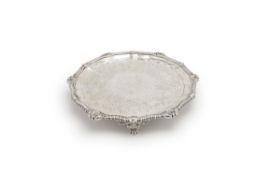 A late George III silver shaped circular salver by William Burwash