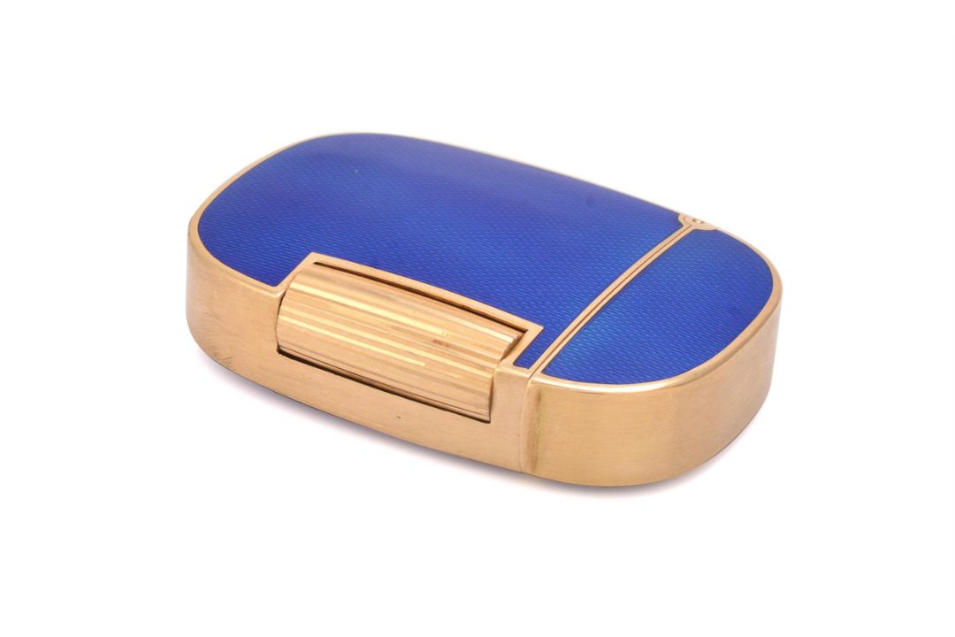 Patek Philippe, Ellipse, a gold coloured and enamel gas lighter - Image 3 of 3