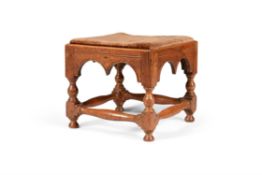 A William & Mary walnut stool