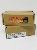 Four boxed as new Gens ace 2700mAh 11.1V 3S1P Lipo Battery Packs with with Futaba/JST-XHR/JST-SYP