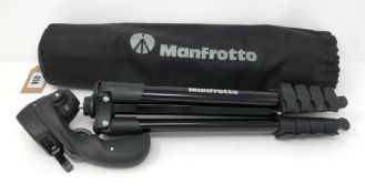 A Manfrotto Compact Action Aluminium Tripod with Hybrid Head in Black with carry bag (MKCOMPACTACN-