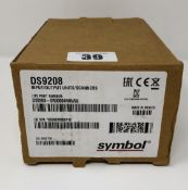 A boxed as new Symbol DS9208-SR00004NNWW Barcode Scanner (Box and inner packaging opened).