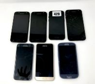 Seven pre-owned Samsung smartphones sold for parts; 1 x Galaxy A3 2017 SM-A320FL, 2 x Galaxy J3 2017