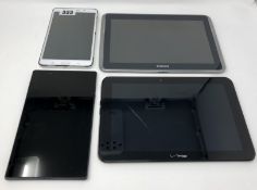 Four pre-owned Android tablets (All FRP clear); a Samsung Galaxy Note GT-N8013, a Verizon Wireless