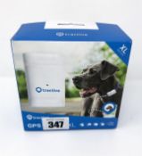 A boxed as new Tractive GPS Tracker XL for Dogs (Box sealed, box damaged).