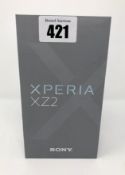A boxed as new Sony Xperia XZ2 H8296 64GB Dual SIM Smartphone in Deep Green (IMEI: