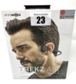 A boxed as new pair of AfterShokz Air Trekz AS650 Wireless Bone Conduction Headphones in Slate
