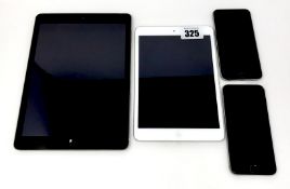 An Apple iPad Air (Wi-Fi/Cellular) A1475 in Space Grey (Scratches to screen glass), an Apple iPad