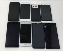 Eight Android Smartphones; 2 x Sony Xperia L1 (one with damaged screen glass, one with faulty