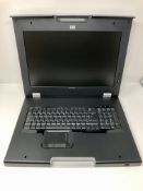 A pre-owned HP TFT7600 Rackmount Keyboard and Monitor (Model: HP TFT7600 RKM SP Part No: AG057A).