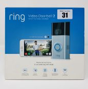 A boxed as new Ring Video Doorbell 2 (Box sealed).
