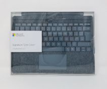 A boxed as new Microsoft Surface Pro Signature Type Cover in Ice Blue for Surface Pro 5,6,7 (