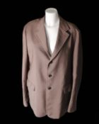 One man's pre-owned Prada single breasted jacket in light brown (This item has a tiny hole on the