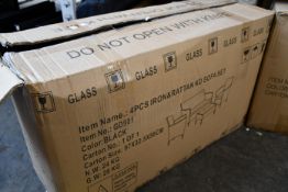 One boxed as new four piece iron and rattan sofa set (GD901).
