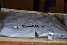 A pair of as new Theory Treeca cropped trousers in mist blue (Size 4 - RRP $295).