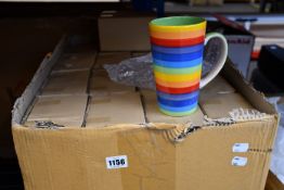 Thirty-Six boxed as new Large rainbow effect colourful mugs.