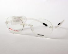 A pair of as new SwissFlex glasses frames with clear glass (RRP £200).