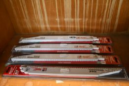 Six as new 12 inch Milwaukee Sawzall blades (5 per pack).