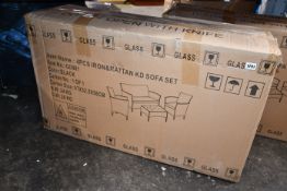 One boxed as new four piece iron and rattan sofa set (GD901).