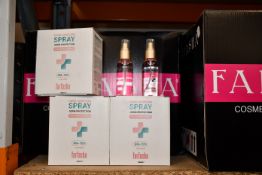 A quantity of FarFasha unscented anti-bacterial sanitiser. Spray formula removing the issue of