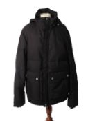 One man's as new All Saints Hadley puffer coat in black (XL).