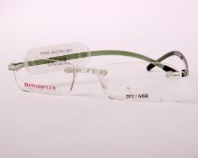 A pair of as new SwissFlex glasses frames with clear glass (RRP £200).