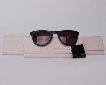 Three pairs of as new Ted Baker Dirk sunglasses with cases.