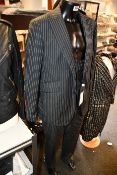 An as new Connaisseur Paris three piece black suit with pinstripes (FR54).