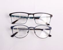 Two pairs of as new Dutz glasses frames with clear glass (RRP £190 each).
