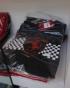 Eight as new Puma replica Ferrari Race Chequered Flag t-shirts (M, 4 x red, 4 x black).