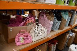 A large quantity of Sun Jellie retro bags and baskets in various sizes and colours.