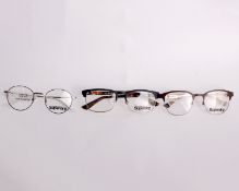 Three pairs of as new Superdry glasses frames with clear glass (RRP £120 each).