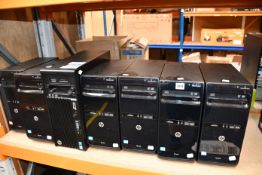Six pre-owned HP Pro 3500 Series MT Computers (Hard Drives removed).